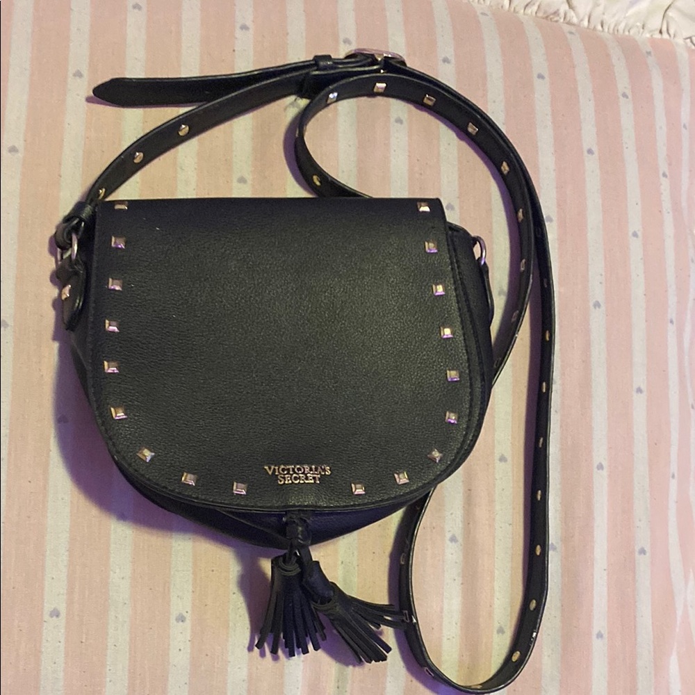 Victoria's Secret Black Studded Crossbody Bag